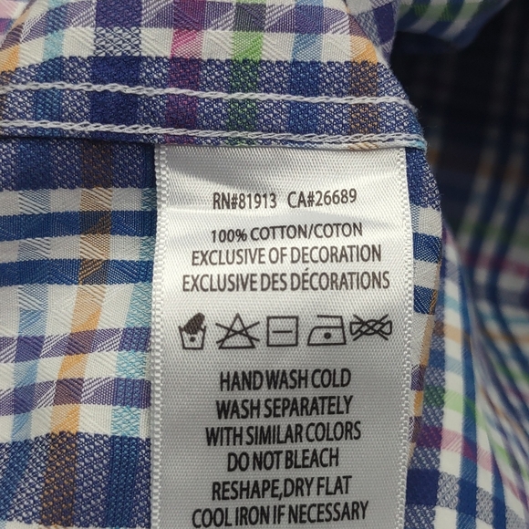 Robert Graham Classic Fit Check Plaid Button Front Shirt 2XLT Paisley Flip Cuffs - Picture 11 of 11